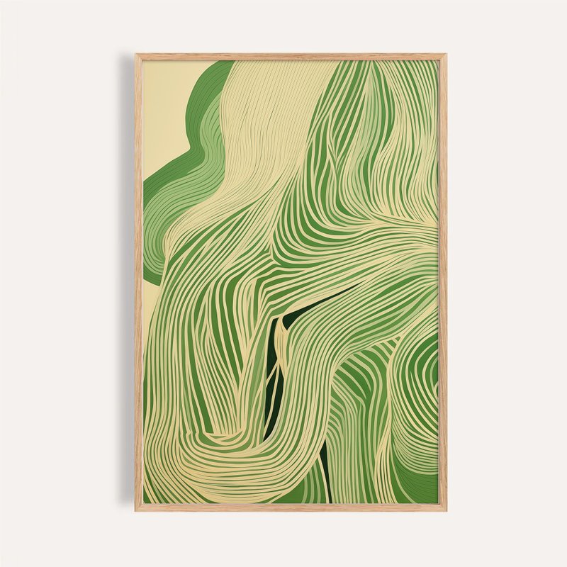 綠之律動 Green Rhythm / 當代抽象線條掛畫 畫芯 海報 - 海報/掛畫/掛布 - 紙 