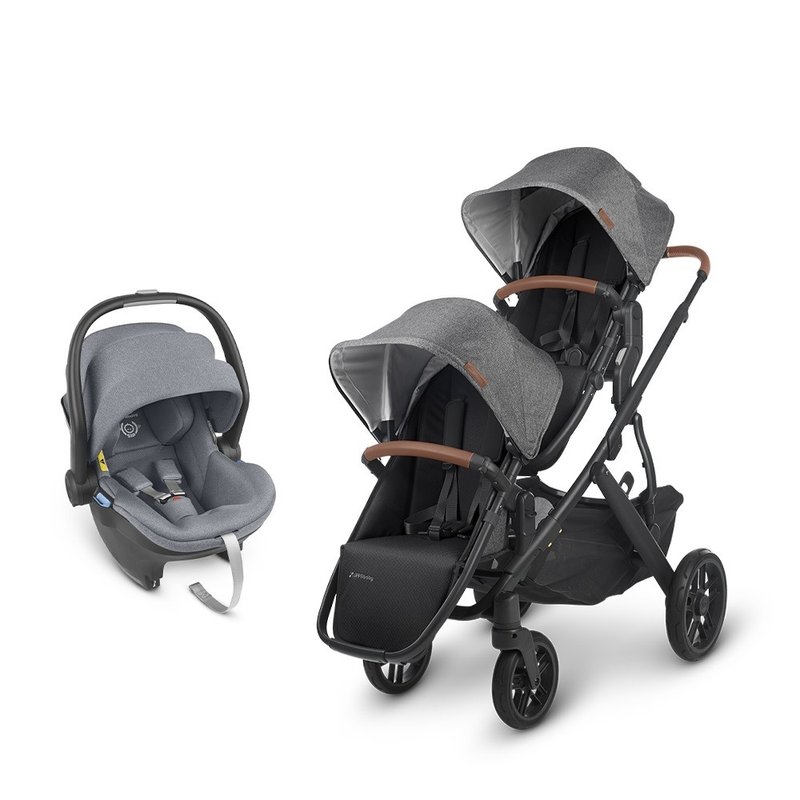 台灣宅配【UPPAbaby】【雙寶推車提籃】VISTA V2黑灰+藍灰提籃*1 - 嬰兒車/嬰兒推車 - 其他材質 灰色