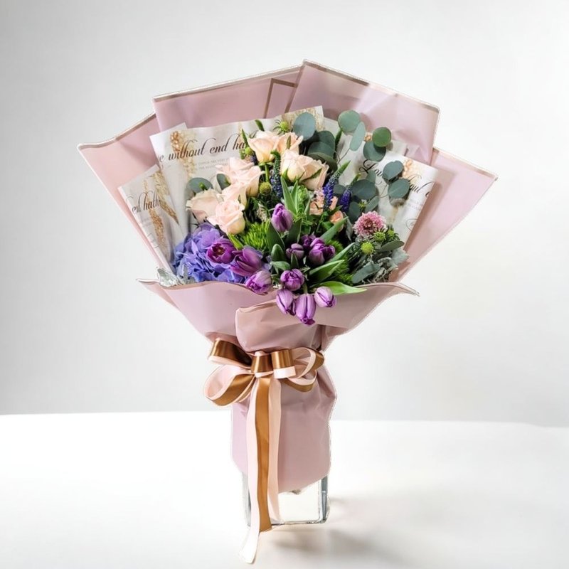 鮮花花束 (鬱金香10支、玫瑰6支等) GF00247 - 盆栽/植栽 - 植物．花 