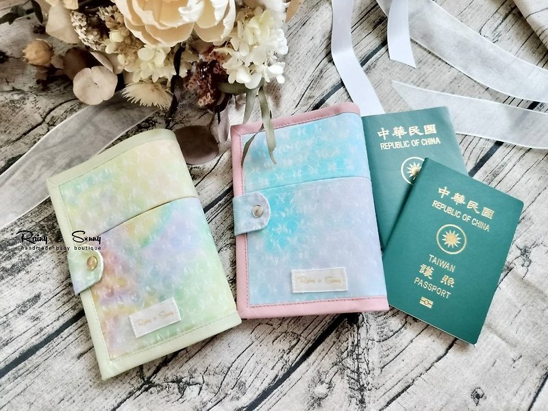 (Pseudo) Bubble Paper Passport Cover Two-color Passport Travel Travel Luggage Abroad - กระเป๋าเดินทาง/ผ้าคลุม - ผ้าฝ้าย/ผ้าลินิน สึชมพู