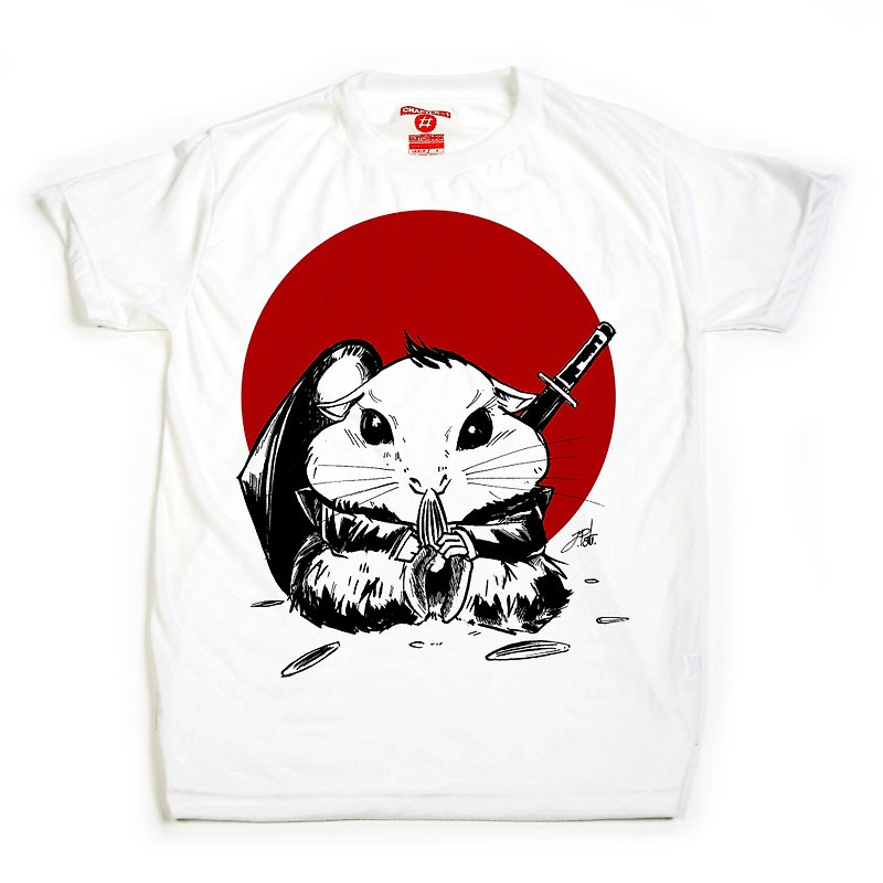 Hamster Samurai unisex men woman cotton mix Chapter One T-shirt - Men's T-Shirts & Tops - Cotton & Hemp White