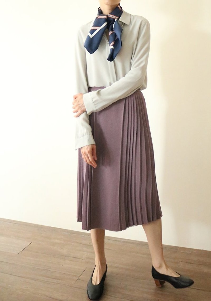 Ryu Skirt {Vintage} - กระโปรง - ขนแกะ สีม่วง