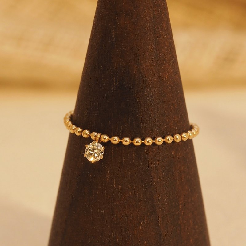 18K金鑽石鏈戒指18K Gold Diamond Chain Ring - 戒指 - 貴金屬 