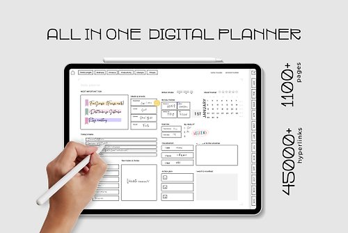 Simple.Design Horizontal digital planner for business and personal use