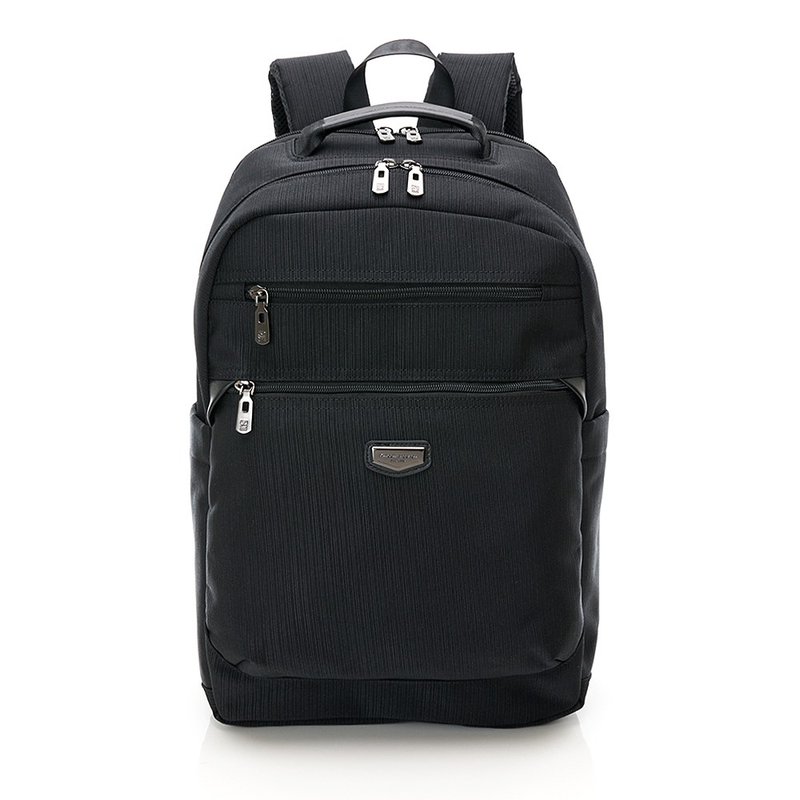 【Kinloch Anderson】Ternence Multi-compartment Backpack-Mist Black - กระเป๋าเป้สะพายหลัง - ไนลอน สีดำ