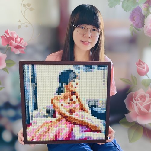 BrickNet積木畫 【客製】標準尺寸畫素風格積木畫 情侶 人像畫 結婚紀念 送禮