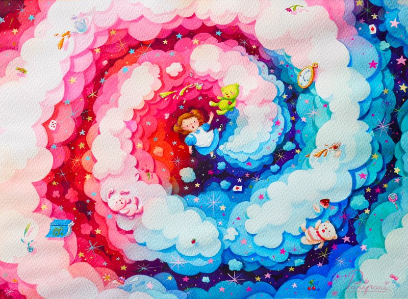Into Wonderland l Postcard - 卡片/明信片 - 紙 咖啡色