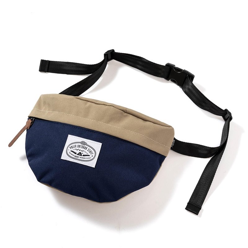 日本限定POLER Mystery Waist Pouch 探索漫遊隨身包 / 米*海軍藍 - 側背包/斜背包 - 聚酯纖維 卡其色