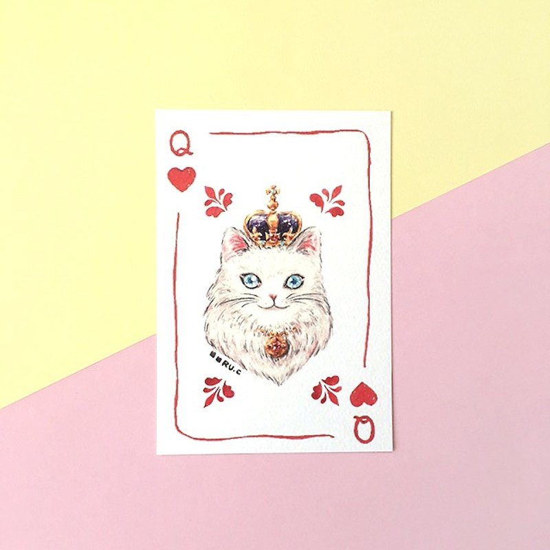 皇后貓 撲克牌 明信片 - 卡片/明信片 - 紙 多色