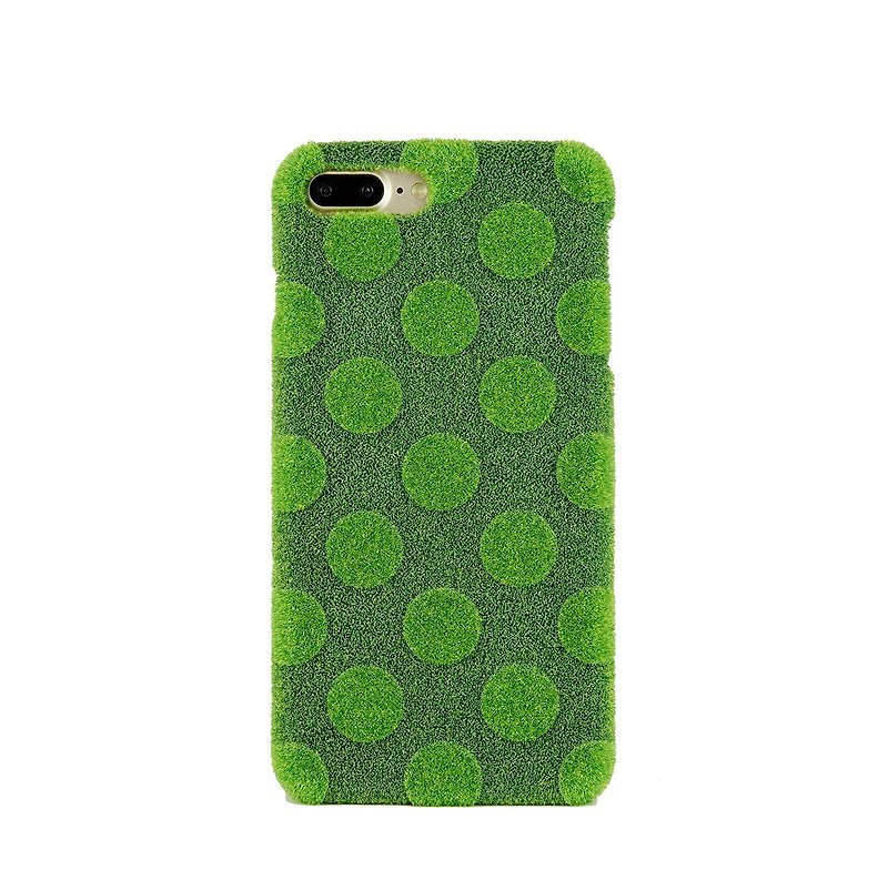 [iPhone 7 Plus Case] ShibaCAL 草地點點 專用手機殼 - 手機殼/手機套 - 其他材質 綠色