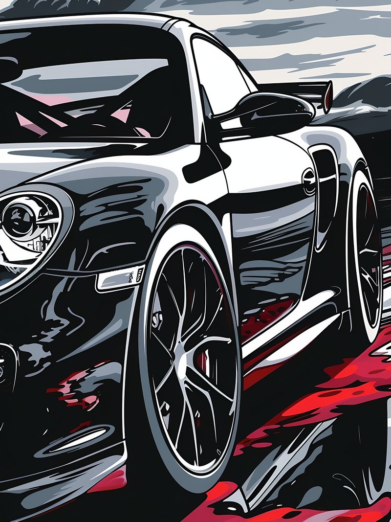 Dominant style supercar illustration - suitable for boys' rooms, sports goods stores and car-themed spaces - โปสเตอร์ - วัสดุอื่นๆ 