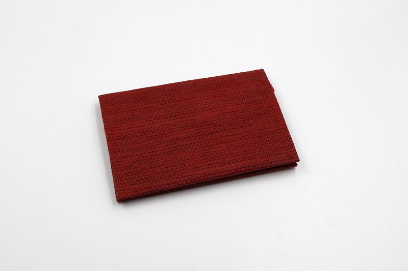 【紙布家】紙線編織 名片夾/卡片夾 深紅色 - 卡片套/卡片盒 - 紙 紅色