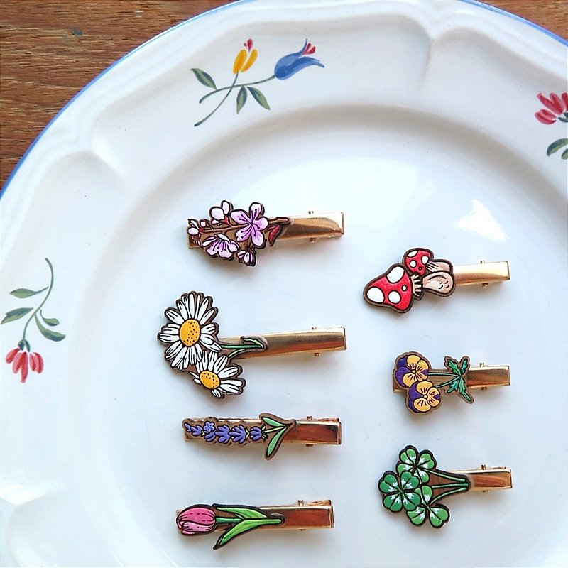 Wooden hair clip flower - Hair Accessories - Wood Multicolor