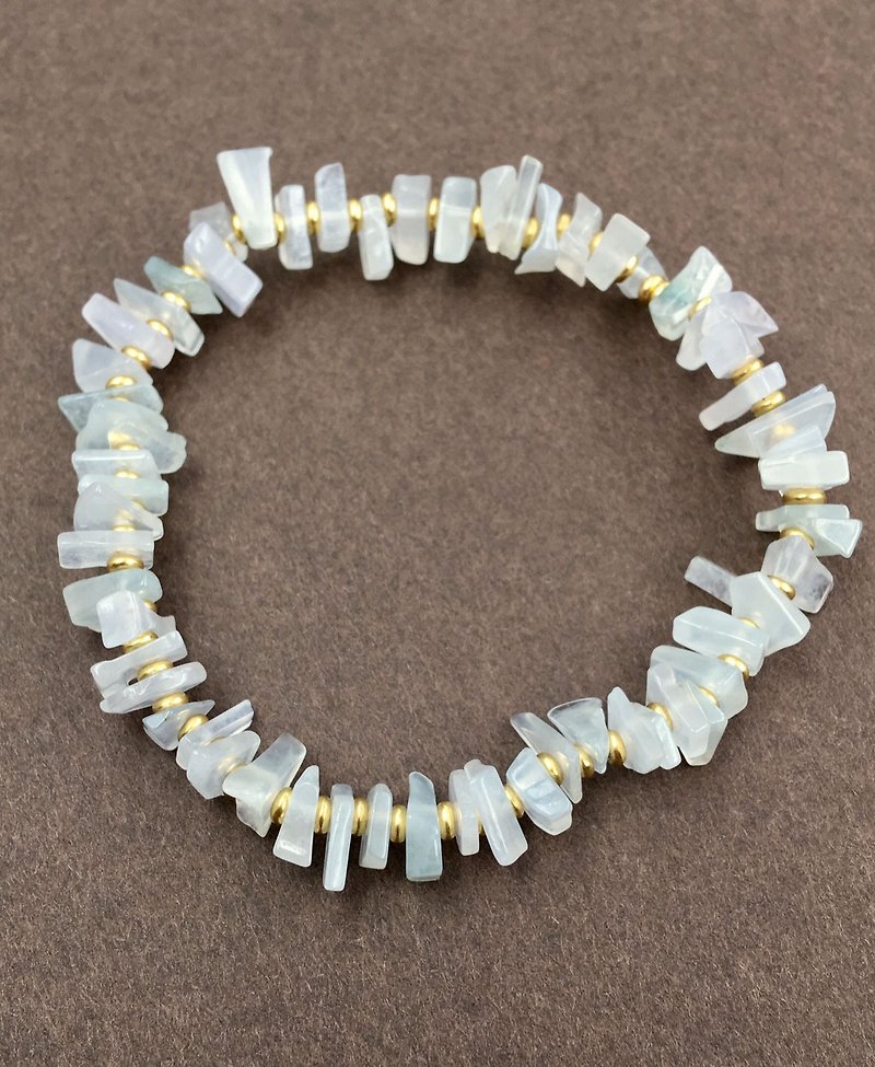 Natural ice and white skull bracelet (Myanmar jade A goods) - Bracelets - Gemstone White