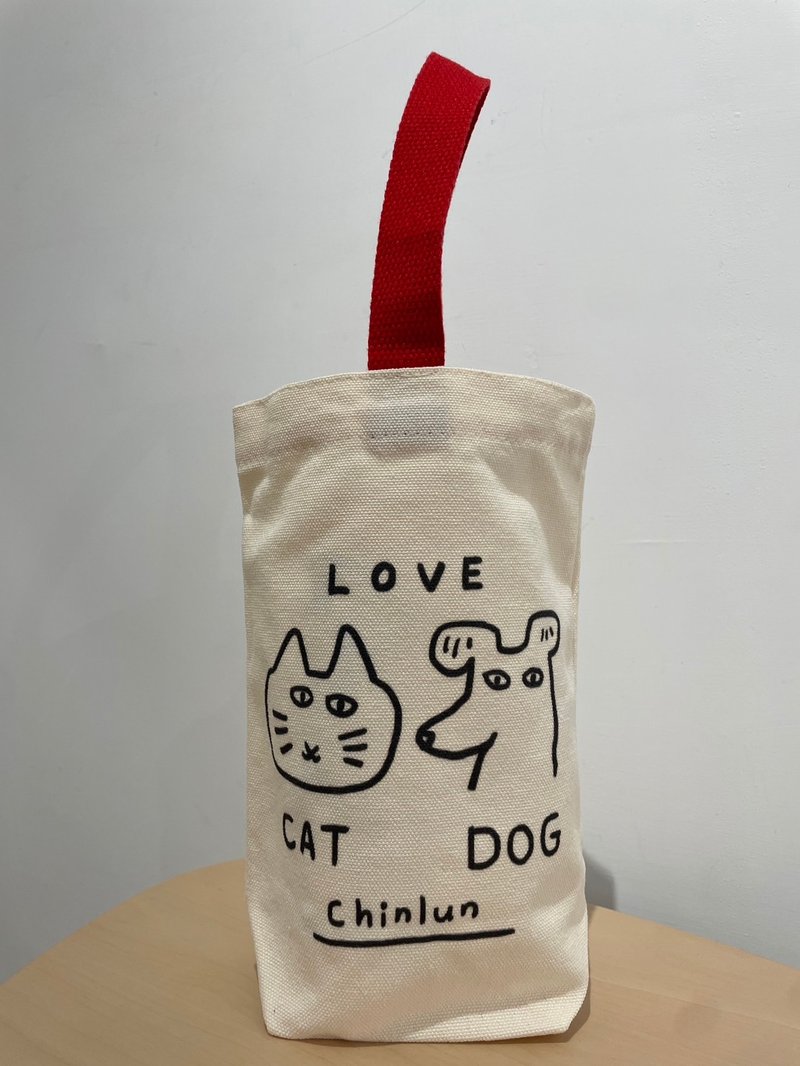 Love CAT & DOG 一杯袋 - 手提包/手提袋 - 棉．麻 