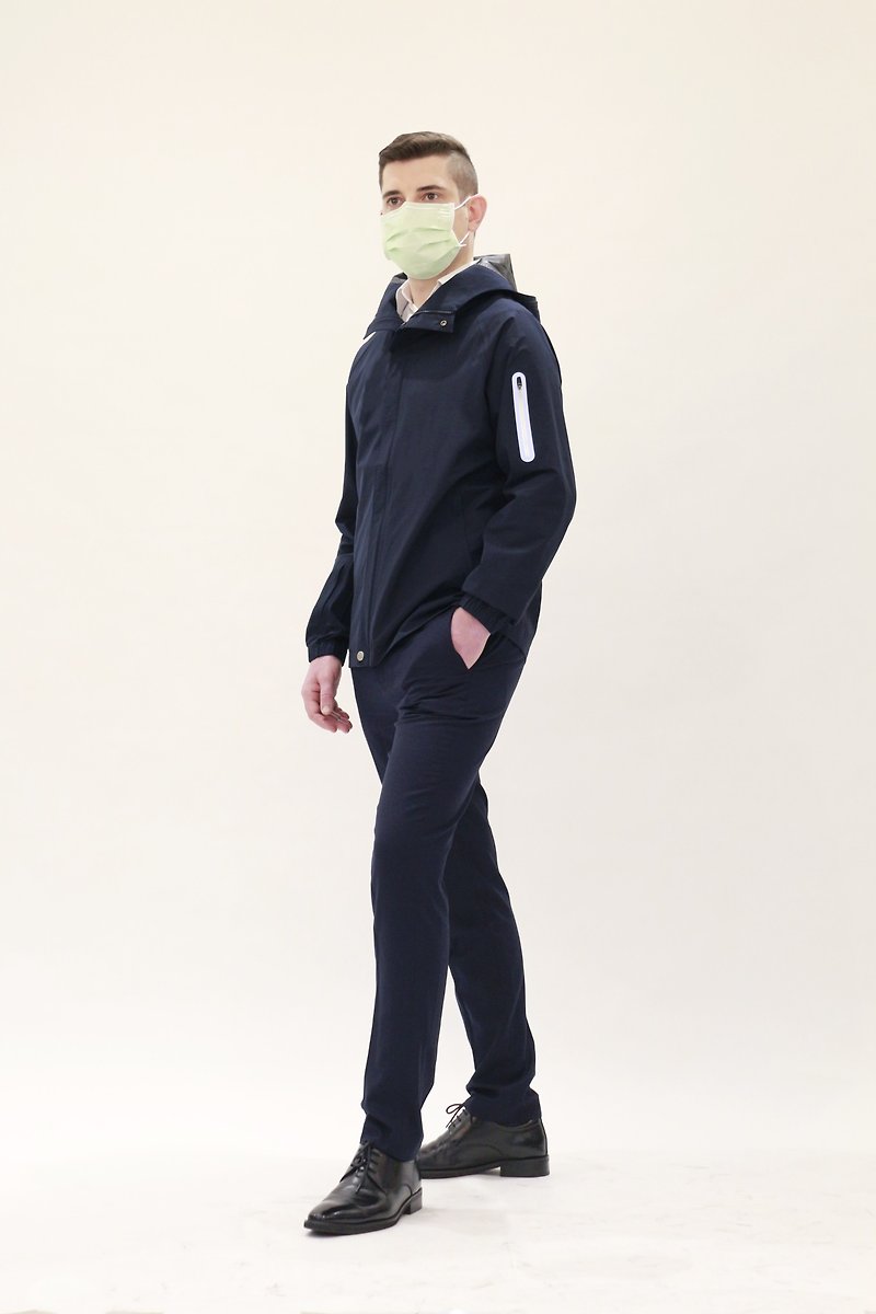 防水材質 女大衣/外套 藍色 - Locking 機能防疫夾克 (中性)