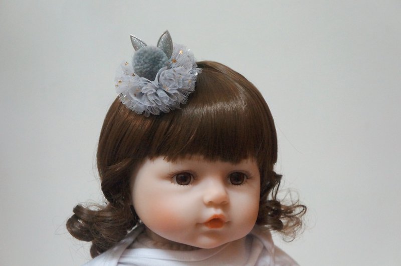 G1-寶寶兒童幼兒嬰兒髮夾-髮夾髮束髮箍髮帶 立體紗球兔耳 - 髮飾 - 其他材質 多色