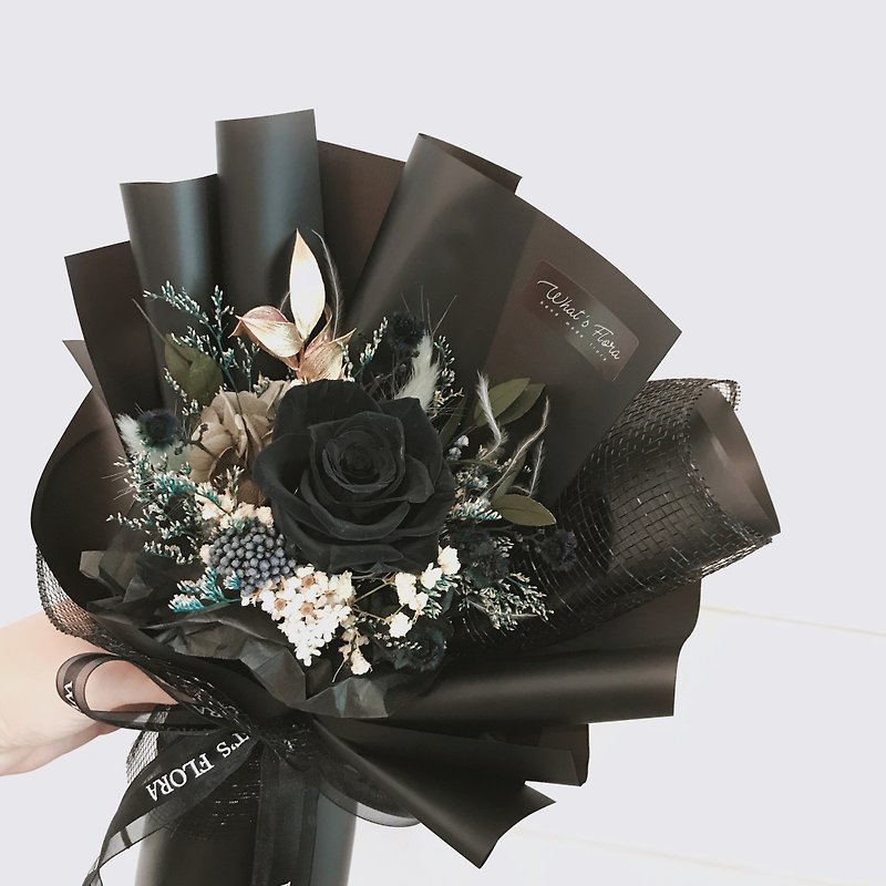我只愛你一人 情人節花束 黑色永生花玫瑰花束 - 裝飾/擺設  - 植物．花 黑色