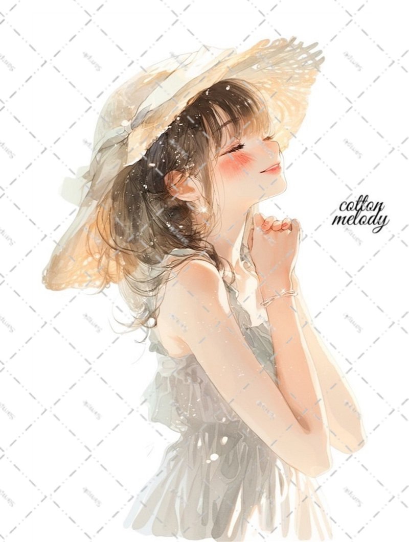 original sticker no.6445 人物ステッカー オリジナルステッカー 人物ステッカー 女の子ステッカー オリジナル人物ステッカー - 貼紙 - 紙 