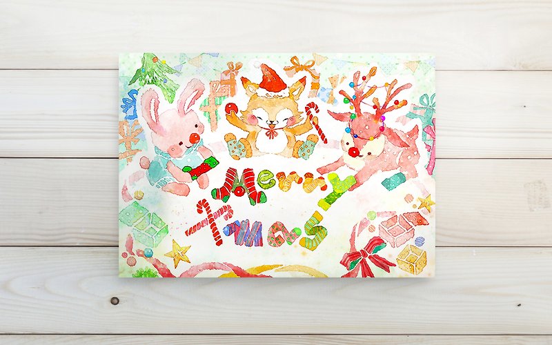 Merry Christmas! Postcard postcard - การ์ด/โปสการ์ด - กระดาษ ขาว