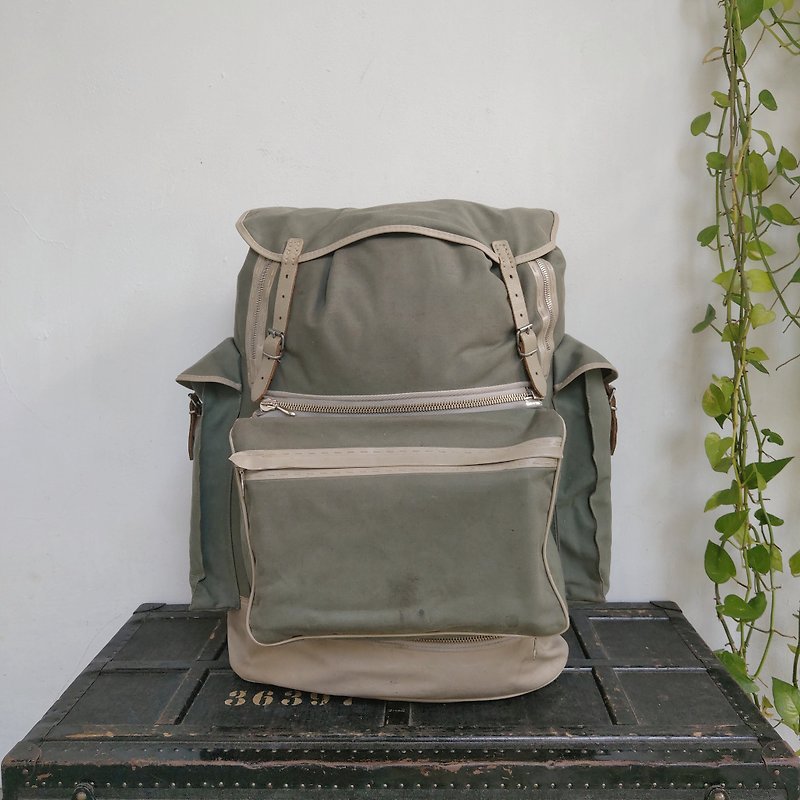 Backpack_R161_outdoor - กระเป๋าเป้สะพายหลัง - ผ้าฝ้าย/ผ้าลินิน สีเขียว