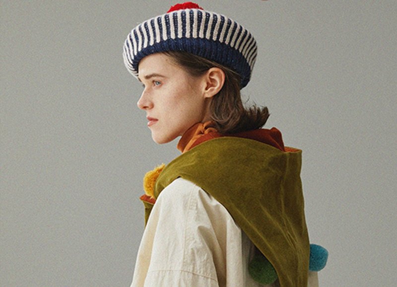 【Flying Saucer】Fairy Tale Series Cashmere/Knitted/Striped/Contrast Color Beret - Hats & Caps - Wool Multicolor