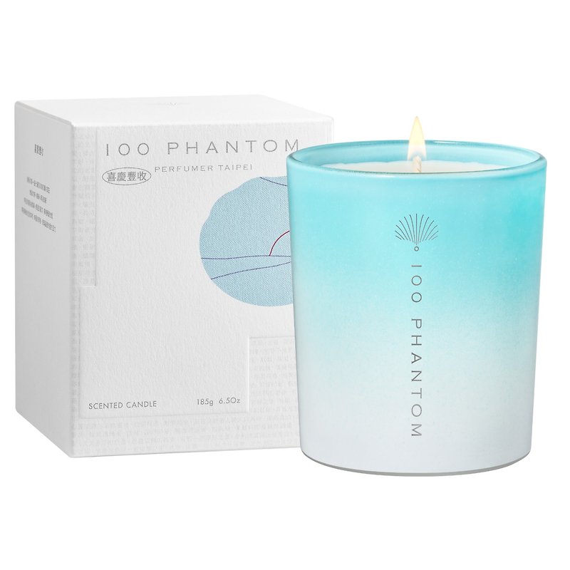 100 PHANTOM - Festive Harvest Scented Candle - 185g - Citrus - Candles & Candle Holders - Glass Blue