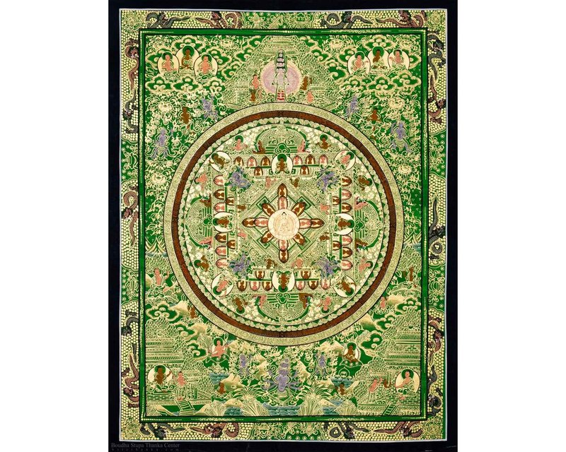 Sacred Universal Mandala Thangka Art - Posters - Other Materials Multicolor