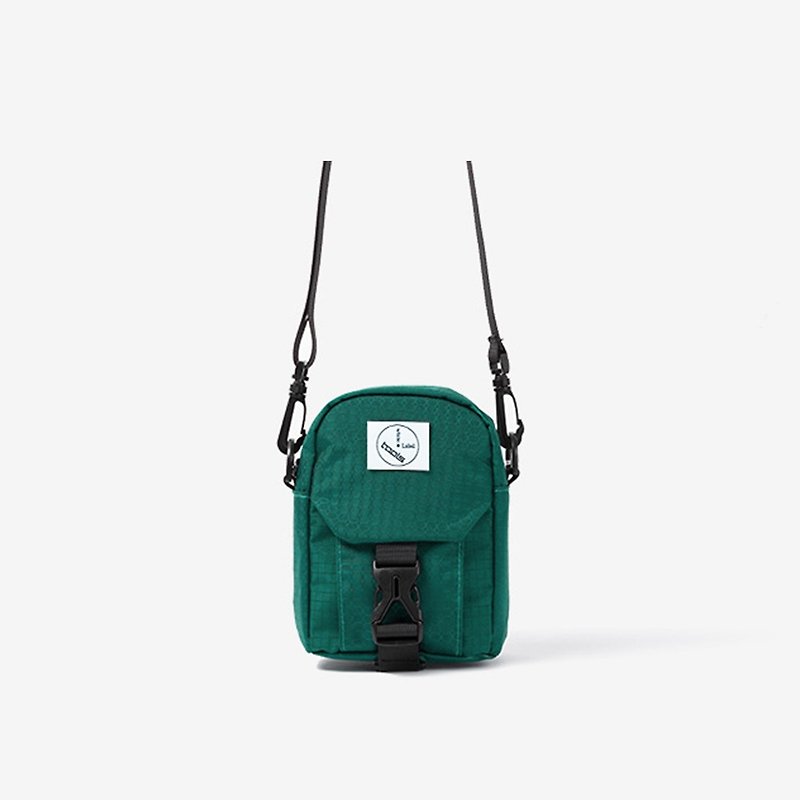 Fine plaid stitching small diagonal bag:: green:: - Messenger Bags & Sling Bags - Polyester Green