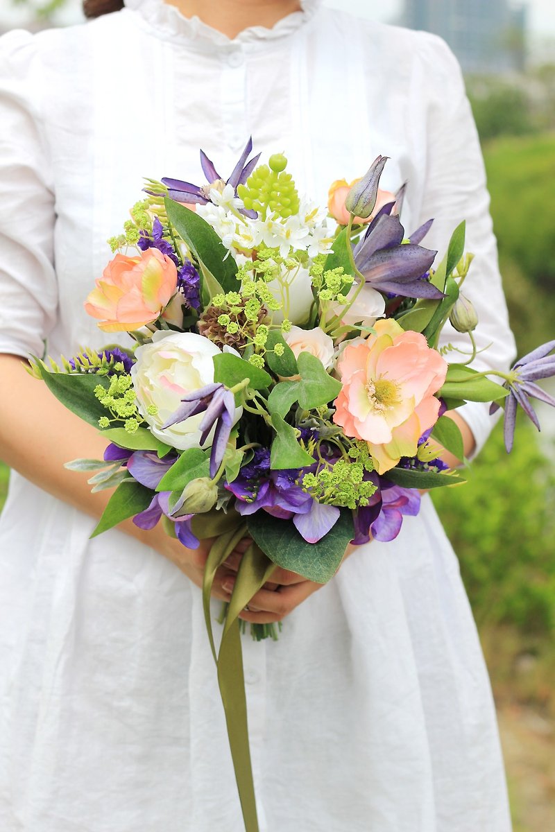 Hand-tied bouquet [Imitation Flower Series] European-style natural bouquet - Plants - Other Materials Purple