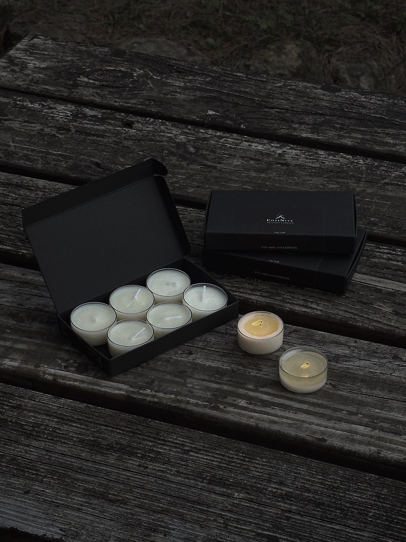 COZINITE 愜夜 品牌小茶燭6入組合 【客製化禮物】 - 香氛蠟燭/燭台 - 塑膠 黑色