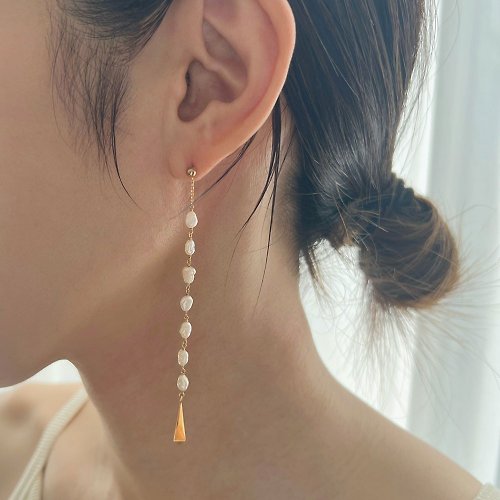 SAFON Jewelry 2WAY Earring - Pearl x Octahedron