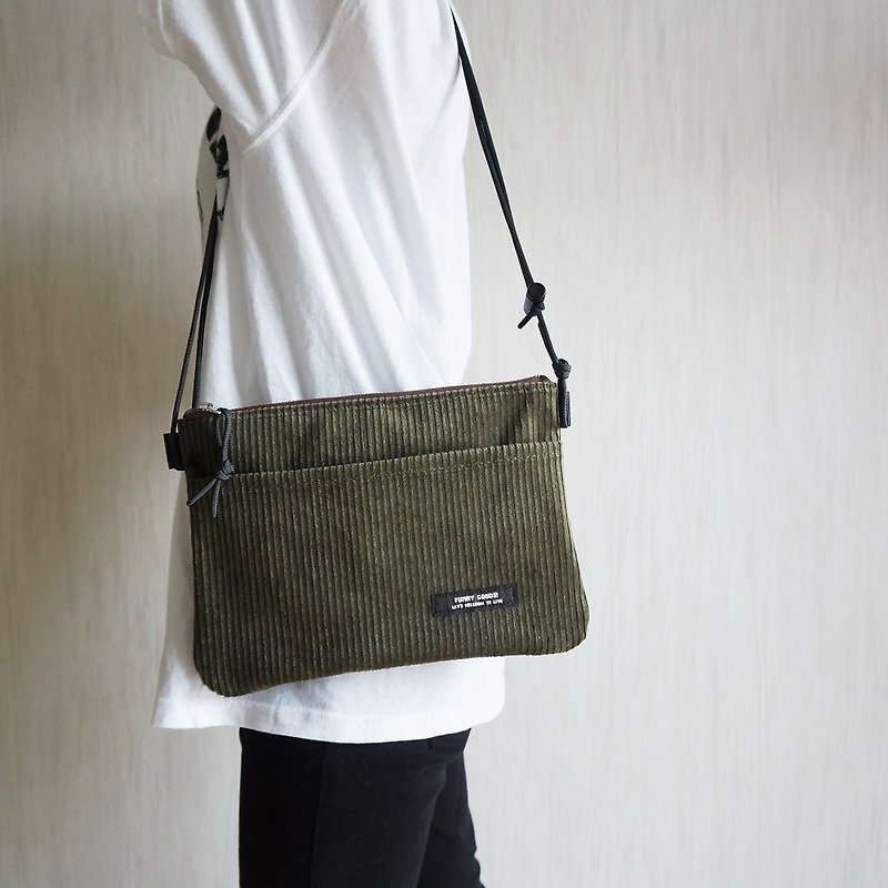 Corduroy Sakosh Bag Khaki - Messenger Bags & Sling Bags - Other Materials Khaki