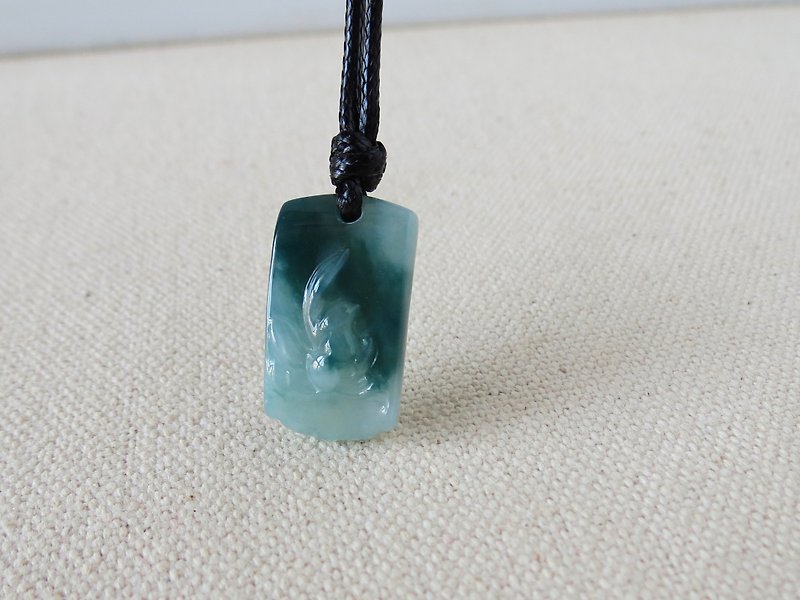 [Yipin Qinglian] Lotus Jade Korean Wax Line Necklace*2*Lucky fortune, happy love - Long Necklaces - Gemstone Blue