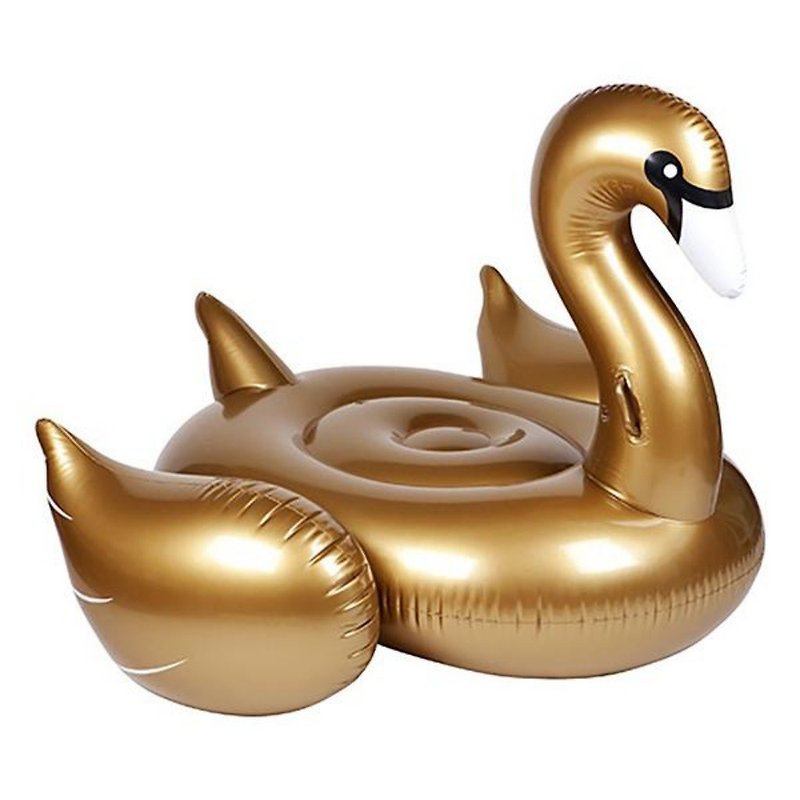 [Party Goods] SUNNYLIFE Gold Swan Shape Mount Swimming Ring - อื่นๆ - พลาสติก สีทอง