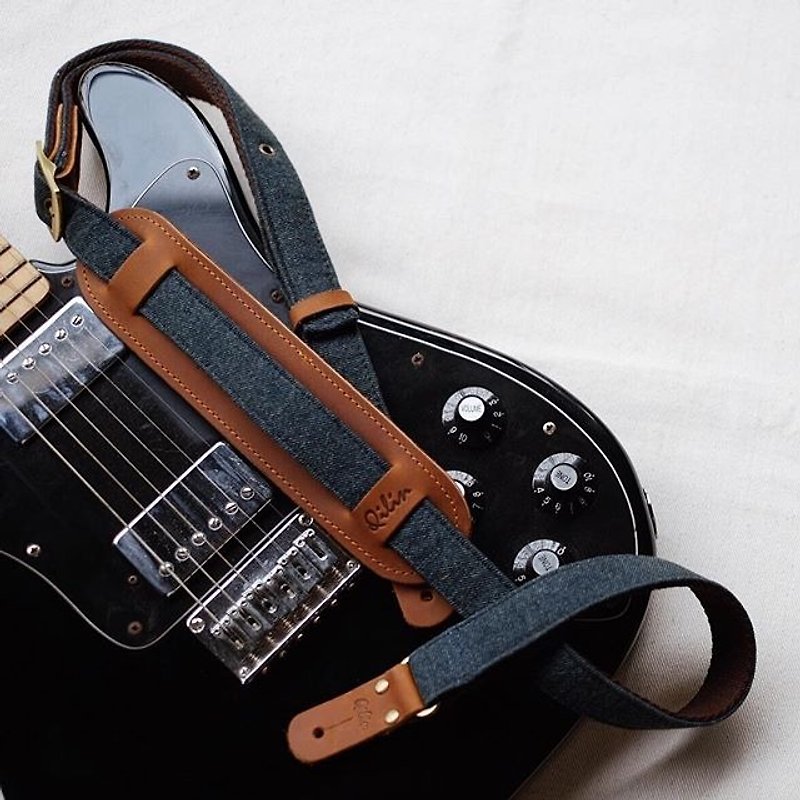Denim - Vintage Guitar strap - 吉他/樂器 - 棉．麻 藍色
