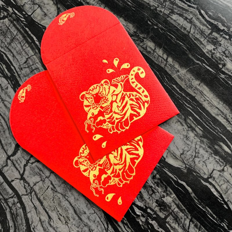 紅包袋  錦虎添鯉 │ 小款 / 三入 / 年年有餘 / 福的報恩 - 紅包袋/春聯 - 紙 紅色