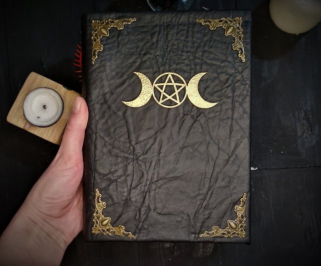 New witch spell book Witchcraft grimoire journal with text Wicca