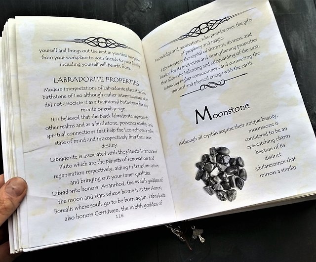 New witch spell book Witchcraft grimoire journal with text Wicca