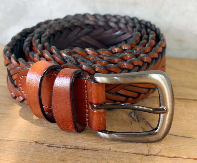 Customizable Leather Belt Braided Belt Special Hand Braid Black Belt For Men's Handcrafted Leather Belt Elegant Gift Casual Dress Wide Belt