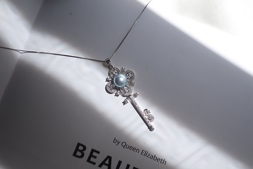 𝐖𝐄𝐈𝐒𝐇𝐈晶品設計館 WEISHI夢幻之鑰珍珠項鍊 天色然海水珍珠 S925