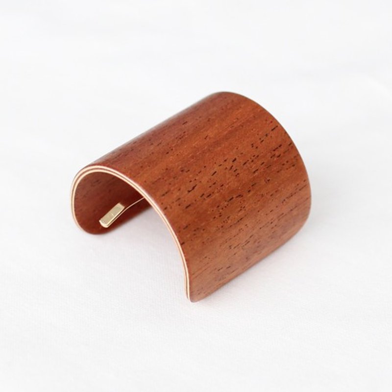 Wooden Pony Hook M　Mahogany　Hair Cuff - Hair Accessories - Wood Brown