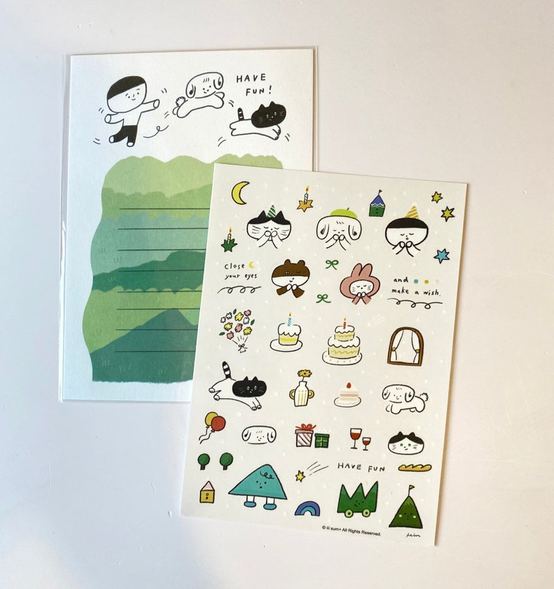 Make a Wish 透明台紙 図鑑シール ダイカット ポストカード1枚付き - ステッカー・シール - 防水素材 