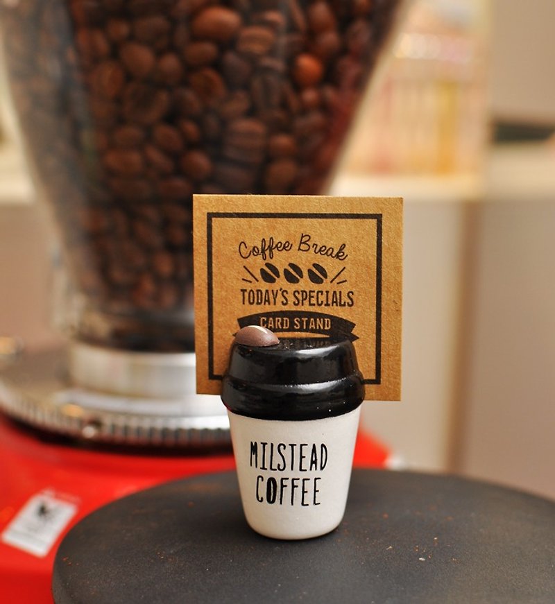 [日本] MILSTEAD COFFEE Decole文具★CUPテイクアウトコーヒーカップカードホルダーを取り出します - クリアファイル - 木製 ホワイト