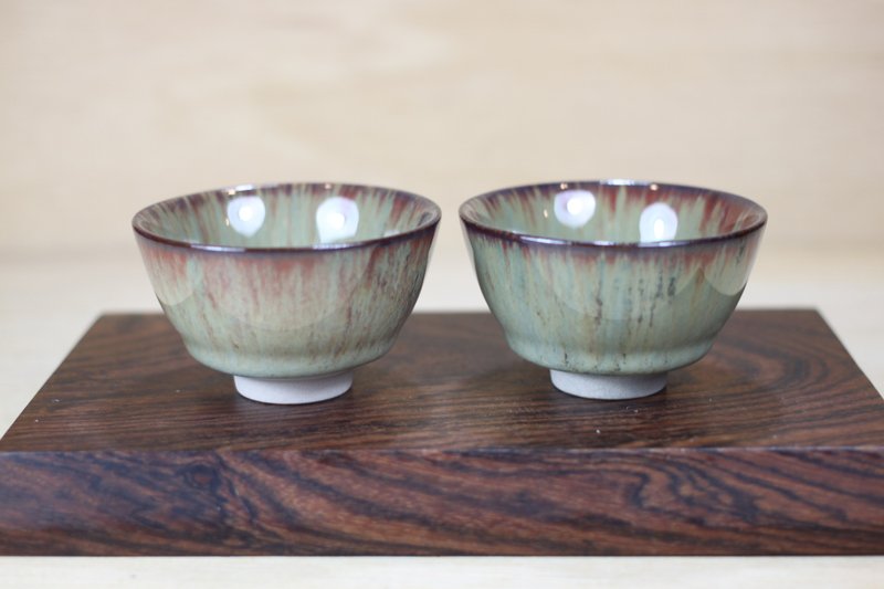 【送禮好物】50ml 沙瀑 天目對杯 中式小茶杯 名家葉敏祥作品 - 茶壺/茶杯/茶具 - 瓷 