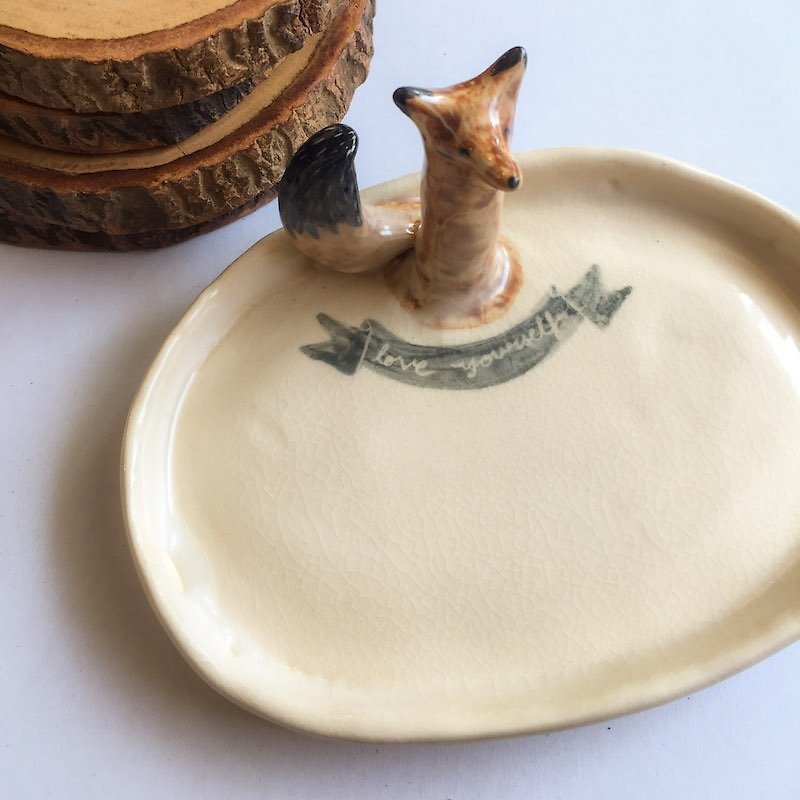 The Fox Plate - Pottery & Glasswork - Porcelain Khaki