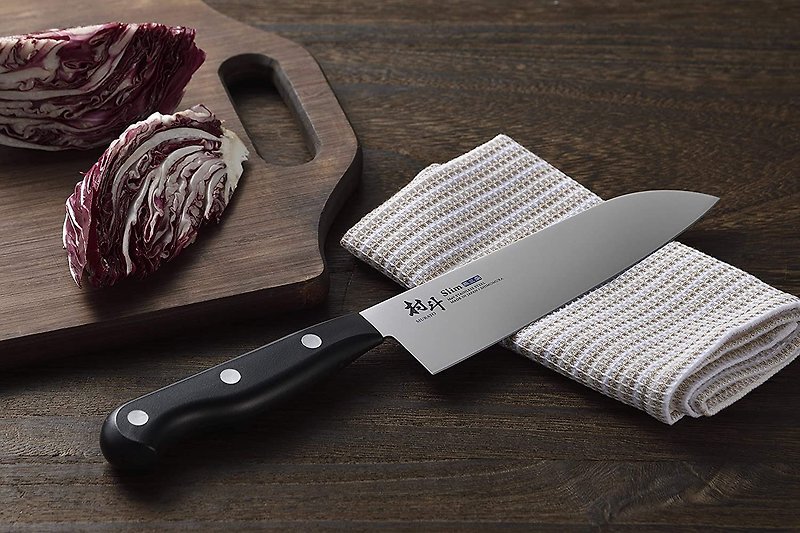 Japan Shimomura Industry Japan-made special Stainless Steel Santoku knife 16.5CM for craftsmen - เครื่องครัว - สแตนเลส สีเงิน