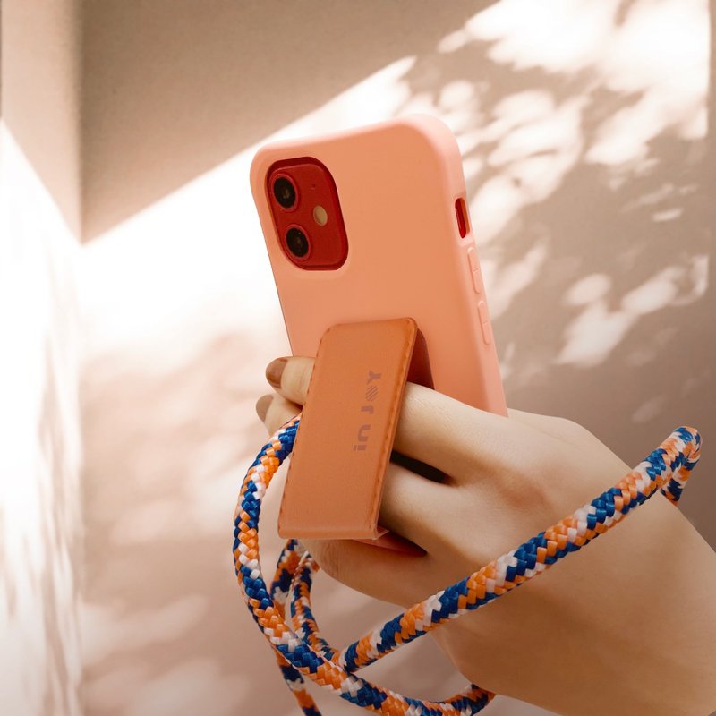 Urban Colourful TPU Crossbody iPhone Case , Adjustable Resizable Rope - เคส/ซองมือถือ - พลาสติก สีส้ม