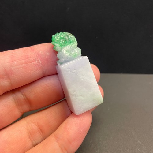 元元圓滾滾 水晶手鍊 瀚玉珠寶 天然翡翠 春帶彩祥龍印章 龍印 翡翠龍 十二生肖龍 紫