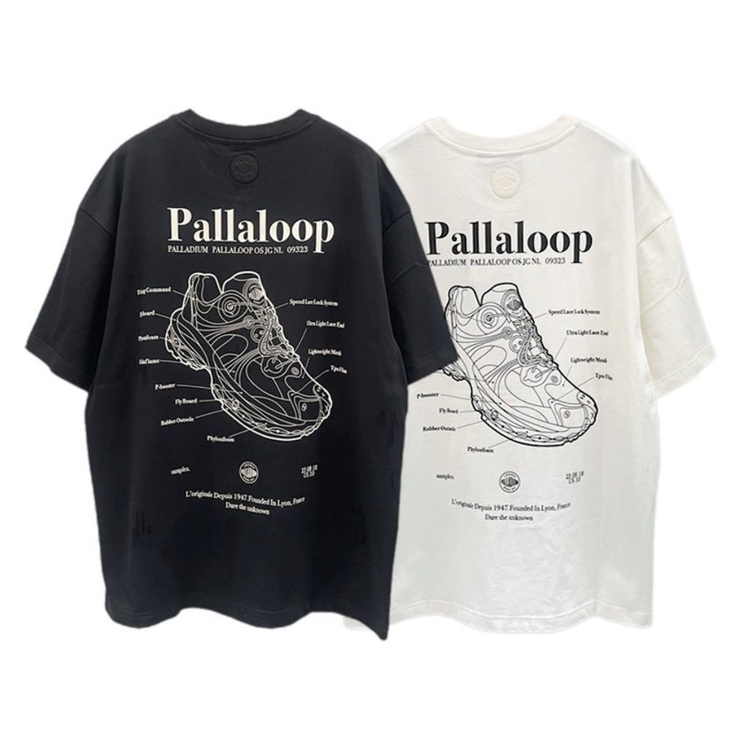 【限量】PALLADIUM  黑白雙色概念LOGO短袖短T 1011014 - 女 T 恤 - 棉．麻 多色